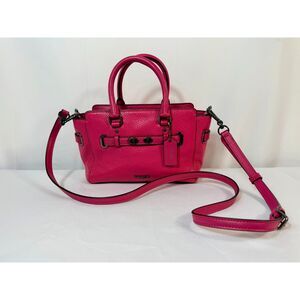 Coach F37635 Mini Blake Carryall Pebble Leather Mini Satchel Crossbody Pink